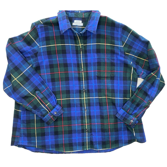 2 LL Bean Plaid Shirts Womens 2X* Nature Outdoor Gorpcore Long Sleeve Flannels - Picture 6 of 12